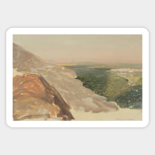 View of a Plain with Damascus, Syria, from the Mountains by Frederic Edwin Church Sticker